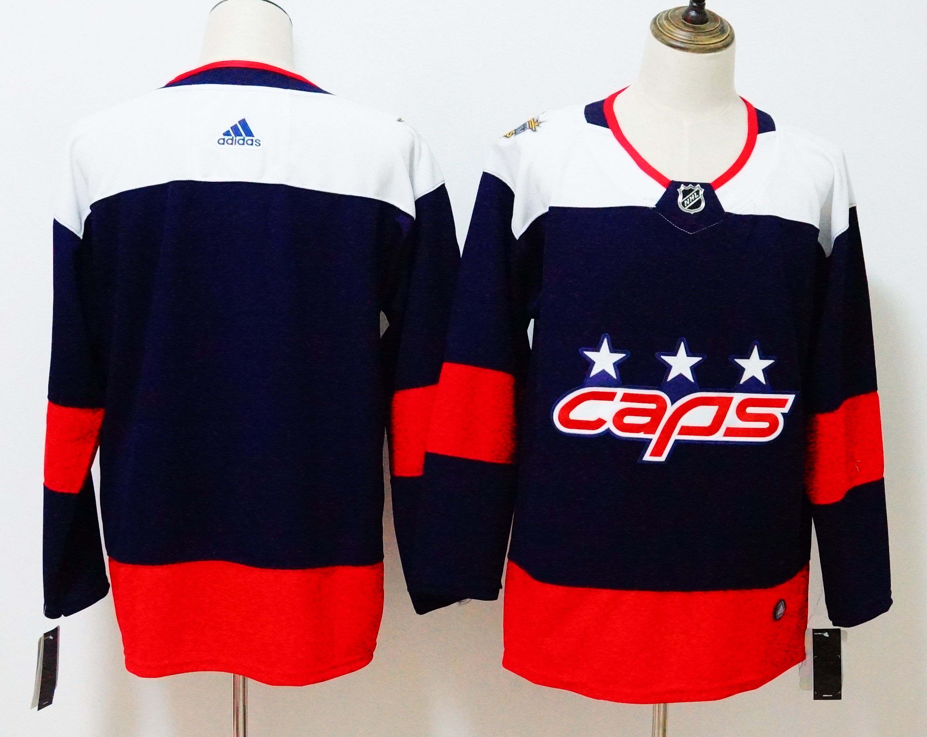 Men Washington Capitals Blank Blue Hockey Stitched Adidas NHL Jerseys->women nhl jersey->Women Jersey